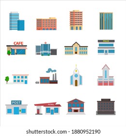 Estates colored icons set on white background for banners and advertising 