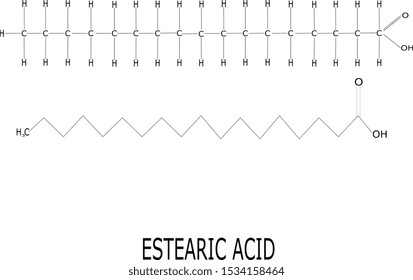 estearic acid molecular structure with its name a the bottom