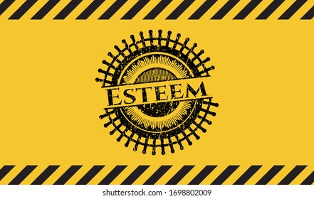 Esteem grunge warning sign emblem. Vector Illustration. Detailed.