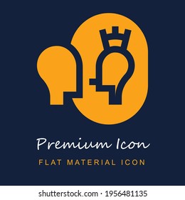 Esteem premium material ui ux isolated vector icon in navy blue and orange colors