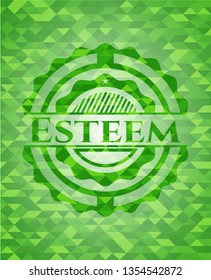 Esteem realistic green mosaic emblem