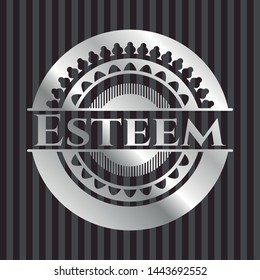 Esteem silver emblem. Vector Illustration. Mosaic.