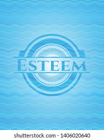 Esteem water wave representation style emblem. Vector Illustration. Detailed.
