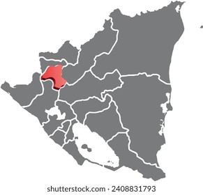 ESTELI DEPARTMENT MAP PROVINCE OF NICARAGUA 3D ISOMETRIC MAP