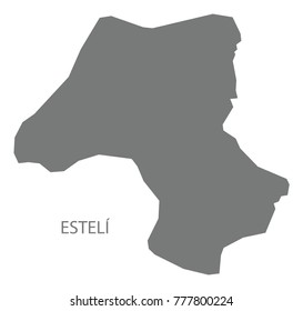 Esteli map of Nicaragua grey illustration silhouette shape