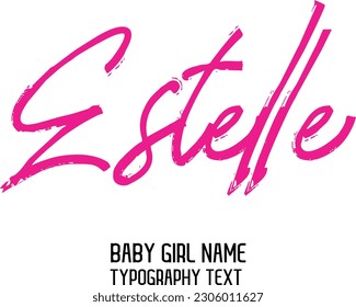 Estelle Baby Girl Name in Stylish Lettering Cursive Typography Text