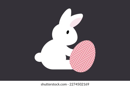 Ester bunny rabbit with egg 