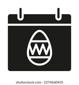 Ester calendar solid icon. Schedule, date and month. Holiday event. Vector Illustration.