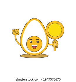 ester egg emoticon with sign in hand vector image