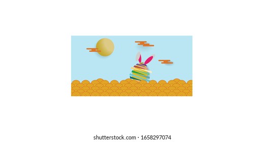 Ester Egg with retro line isolated vector illustration