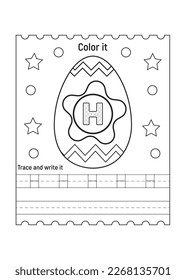 Ester eggs activity and coloring workbook sheet for kids