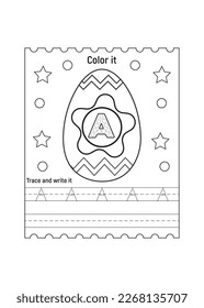 Ester eggs activity and coloring workbook sheet for kids