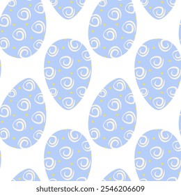 Ester Eggs freehand ornament Seamless Pattern. 