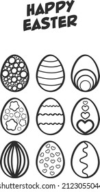 Ester eggs holiday draw vector