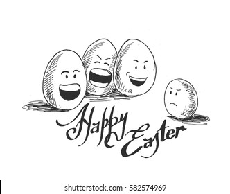 Ester eggs in isolated on white background. vector illustration.