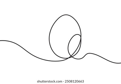 Ester eggs line art vector. Continuous one line drawing egg. Vector illustration