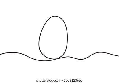 Ester eggs line art vector. Continuous one line drawing egg. Vector illustration