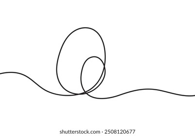 Ester eggs line art vector. Continuous one line drawing egg. Vector illustration