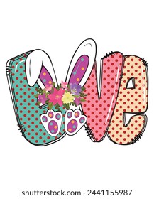 Ester Retro Sublimation Design: Vibrant colors and intricate patterns on a 4500x5400 art board, capturing nostalgic charm with modern flair.