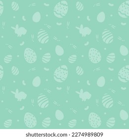 Ester seamless pattern with eggs and rabbit