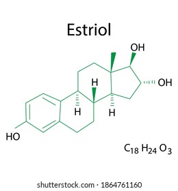 Esterol formula on white background. Flat vector illustration. Isolated vector illustration. Stock image.