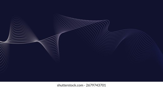 Fondo Estetik con líneas de onda brillantes y fluidas en degradado de color rojo azul. Diseño futurista con movimiento brillante y suave, perfecto para imágenes inspiradas en la tecnología. Vector moderno