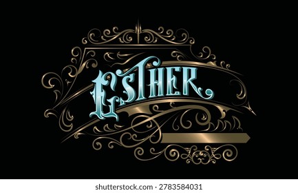 ESTHER lettering custom style design