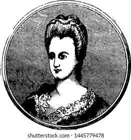Esther Reed vintage engraved illustration. 