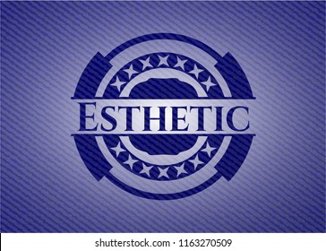 Esthetic badge with denim texture
