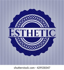 Insignia estética con textura jean