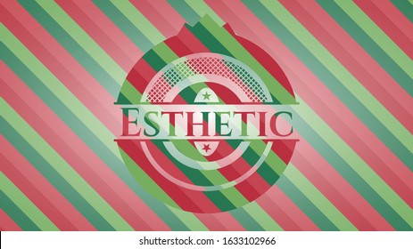 Esthetic christmas colors emblem. Vector Illustration. Detailed.