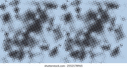 esthetic dotted design element. Duo tone poster . Modern art .Abstract composition . Half tone background. 