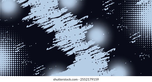 esthetic dotted design element. Duo tone poster . Modern art .Abstract composition . Half tone background. 