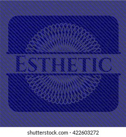 Esthetic emblem with jean high quality background