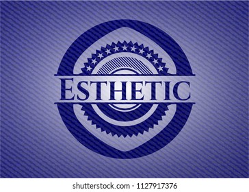 Esthetic emblem with jean texture