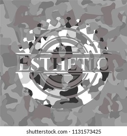 Esthetic grey camouflaged emblem