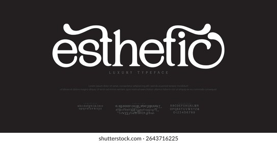 esthetic, luxury modern Elegant alphabet logo font.  Typography elegant style alphabet fonts for beauty, calligraphy, decorative, glamour, boutique, fashion, brand, wedding, vintage design. 
