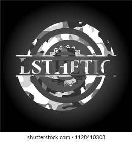 Esthetic on grey camo pattern