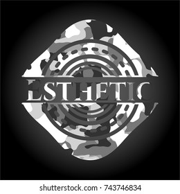 Esthetic on grey camo pattern