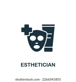 Esthetician icon. Monochrome simple sign from medical speialist collection. Esthetician icon for logo, templates, web design and infographics.