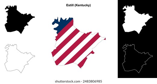 Estill County (Kentucky) outline map set