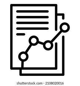 Estimate analytic icon. Outline estimate analytic vector icon for web design isolated on white background