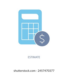 icono de línea de concepto de estimación. Ilustración simple del elemento. diseño del símbolo del esquema del concepto de estimación.