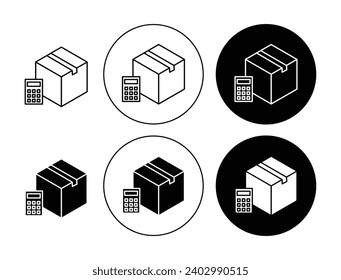 Conjunto de iconos del vector de entrega de costos de estimación. Estimación del símbolo vector de entrega de coste adecuado para aplicaciones y diseños de interfaz de usuario de sitios web.