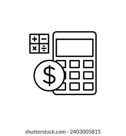 Estimate cost delivery vector line icon illustration