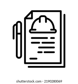 Icono de línea de documentación de estimación. Construcción de edificios