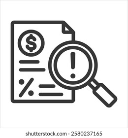 Estimate Error Outline Icon Vector Illustration