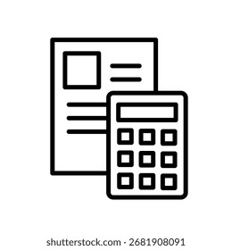 Icono de estimación Calculadora de documentos Documento Monocromo Material Ilustración