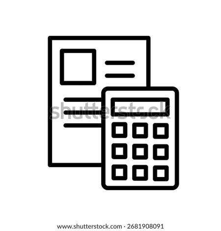 Estimate icon Document Calculator Document Monochrome Material Illustration