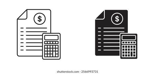 Estimate icons in outline and fill. vector illustration for ui.